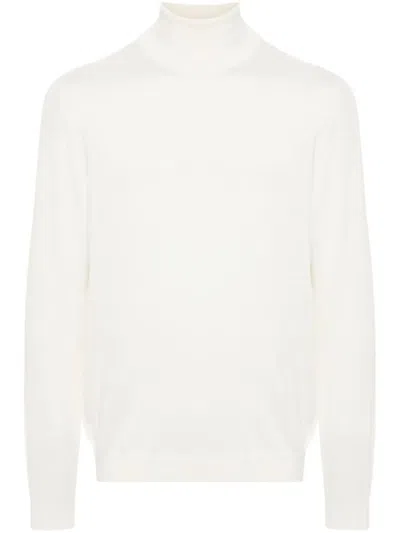 Roberto Collina Turtleneck Wool Sweater In White