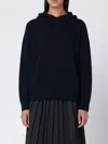 Roberto Collina Long-sleeved Hooded Sweater In Black