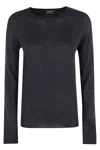 Roberto Collina Crew Neck Long Sleeve Sweater In Blue
