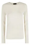 Roberto Collina Crew Neck Long Sleeve Sweater In Neutral