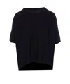Roberto Collina Crewneck Short Sleeve Round Neck Cropped T-shirt In Black