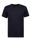 Roberto Collina Plain Crew Neck Cotton T-shirt In Dark Blue
