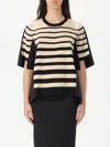Roberto Collina Striped Knit And Poplin Top In Black