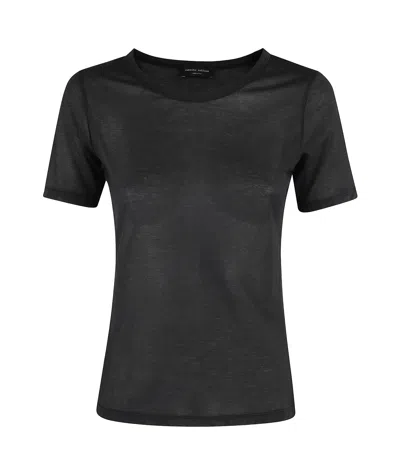 Roberto Collina T-shirt Semitrasparente In Black