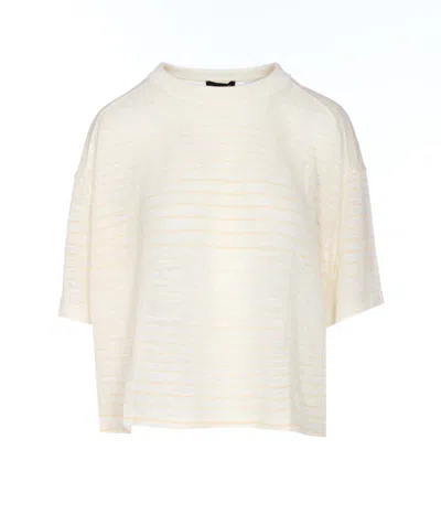 Roberto Collina Striped Crop Crewneck Oversize Top