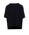 Roberto Collina Crewneck Short Sleeve Round Neck Cropped T-shirt In Black