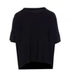 Roberto Collina Crewneck Short Sleeve Round Neck Cropped T-shirt In Black