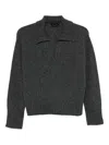 Roberto Collina Mélange-effect Polo Jumper In Gray