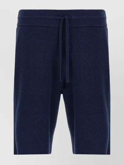 Roberto Collina Terry Cloth Drawstring Bermuda Shorts In Blue