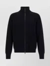 Roberto Collina Textured Cardigan With High Collar And Cuffs In Black