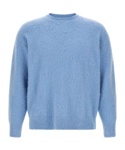 Roberto Collina Ribbed Relaxed-fit Crewneck Sweater In Blue