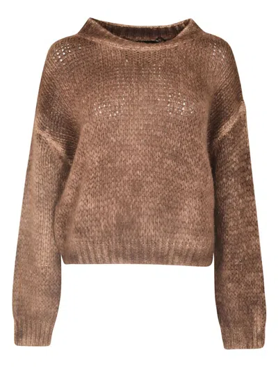 ROBERTO COLLINA ROBERTO COLLINA TEXTURED KNIT ALPACA SWEATER WITH CROPPED HEM