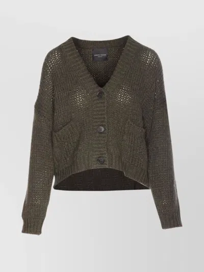ROBERTO COLLINA TEXTURED KNIT CARDIGAN FRONT POCKETS