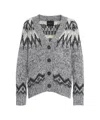 Roberto Collina Grey Wool-blend Cardigan With Sequins In Gray