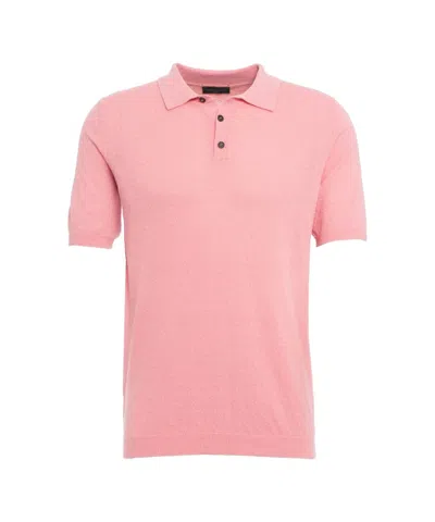 Roberto Collina Textured Knit Polo Shirt In Pink