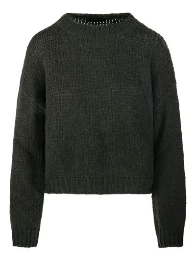 Roberto Collina Textured Round-neck Sweater In Green