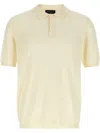 Roberto Collina Ribbed Collar Cotton Polo Shirt In Weiss