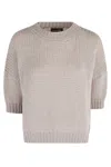 Roberto Collina Three-quarter Sleeve Textured Knit Sweater In Gray