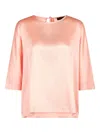 Roberto Collina Tie-back Satin Blouse In Pink
