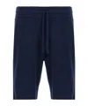 Roberto Collina Terry Cloth Drawstring Bermuda Shorts In Blue