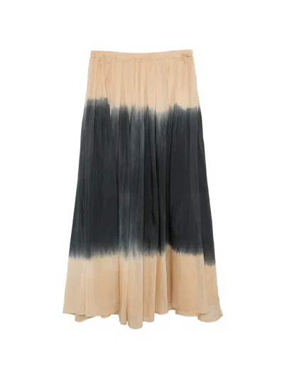 Roberto Collina Tie-dye Pleated Skirt In Neutral