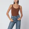 Roberto Collina Wool Tank Top Sleeveless Design In Brown