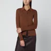 Roberto Collina Tobacco Wool Cardigan In Brown