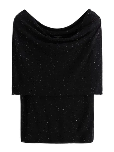 Roberto Collina Top Micropaillettes In Black