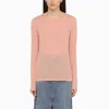 Roberto Collina Pink Cotton Blend Crew-neck Jumper In Pink