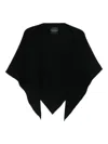 Roberto Collina Triangular Cashmere-blend Scarf In Black