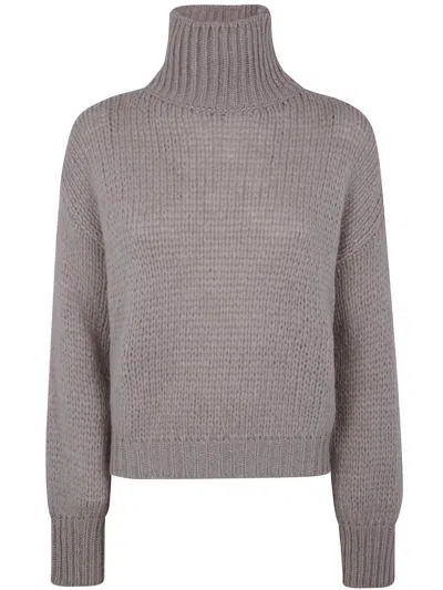 Roberto Collina Turtle Neck Sweater In Grey