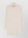 Roberto Collina Turtleneck Dress Dropped Shoulders Ribbed Cuffs In Animal Print