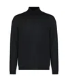 Roberto Collina Turtleneck Wool Sweater Long Sleeves In Black