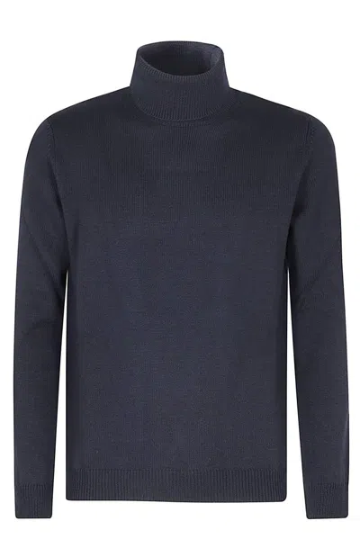 Roberto Collina Turtleneck Knit Sweater In Blue