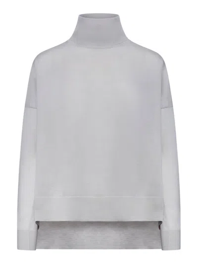 Roberto Collina Oversized Turtleneck Sweater In Grey