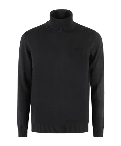 Roberto Collina Turtleneck Long Sleeve Sweater In Black