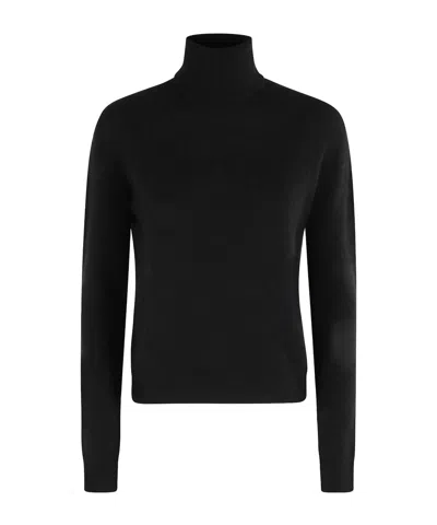 Roberto Collina Turtleneck Long Sleeve Sweater In Black