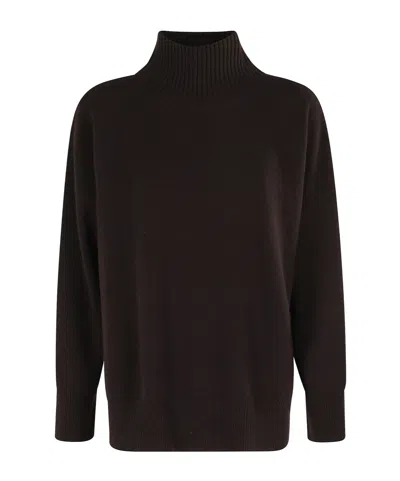 Roberto Collina Turtleneck Long Sleeve Sweater In Brown