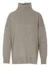 Roberto Collina Turtleneck Long-sleeved Sweater In Gray