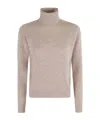 Roberto Collina Turtleneck Long Sleeve Sweater In Nude
