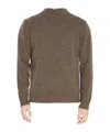 Roberto Collina Turtleneck Sweater In Merino Wool And Cashmere Blend In Brown
