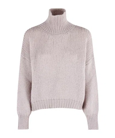 Roberto Collina Turtleneck Long-sleeved Sweater In Purple