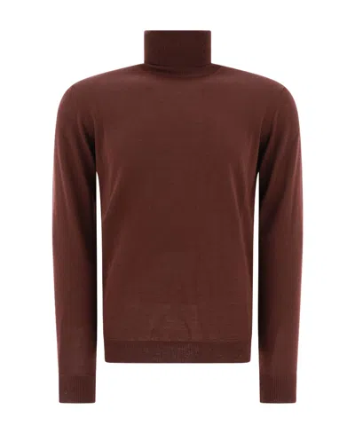 Roberto Collina Turtleneck Long-sleeved Sweater In Red