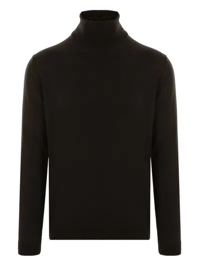 Roberto Collina Turtleneck Merino Wool Sweater In Black