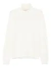 Roberto Collina Turtleneck Merino Wool Sweater In Neutral