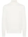 Roberto Collina Turtleneck Merino Wool Sweater In White