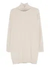 Roberto Collina Turtleneck Dress Dropped Shoulders Ribbed Cuffs In Animal Print