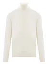 Roberto Collina Man Turtleneck Ivory Size 44 Merino Wool In White