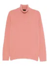 Roberto Collina Turtleneck Ribbed-knit Sweater In Pink