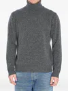 Roberto Collina Ribbed High Collar Turtleneck Sweater In Gray
